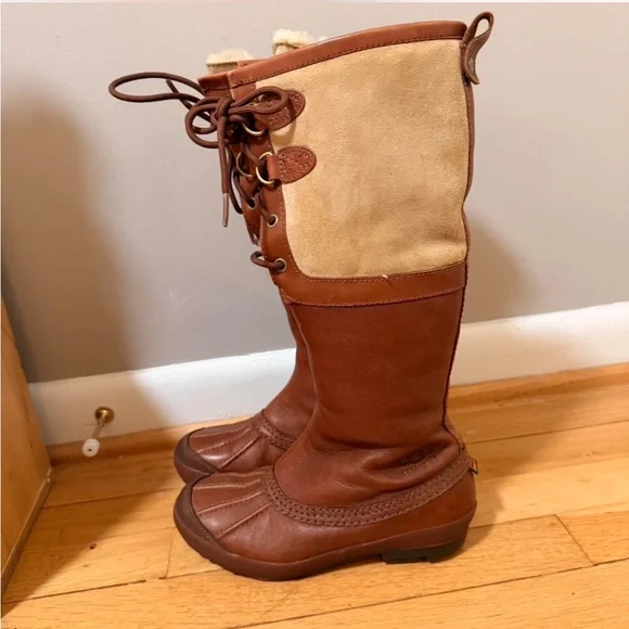 UGG Brown and Cream Winter Boots - Picture 5 of 10